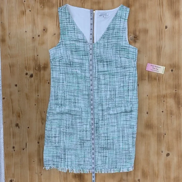 Venus Terrace Tweed Mini Shift Dress in Blue Multi Sz 6 - Picture 16 of 16